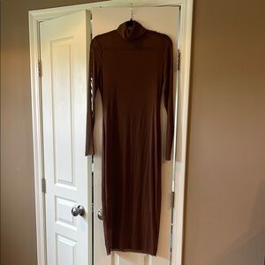 Steve Madden Brown Ribbed Bodycon Dress
